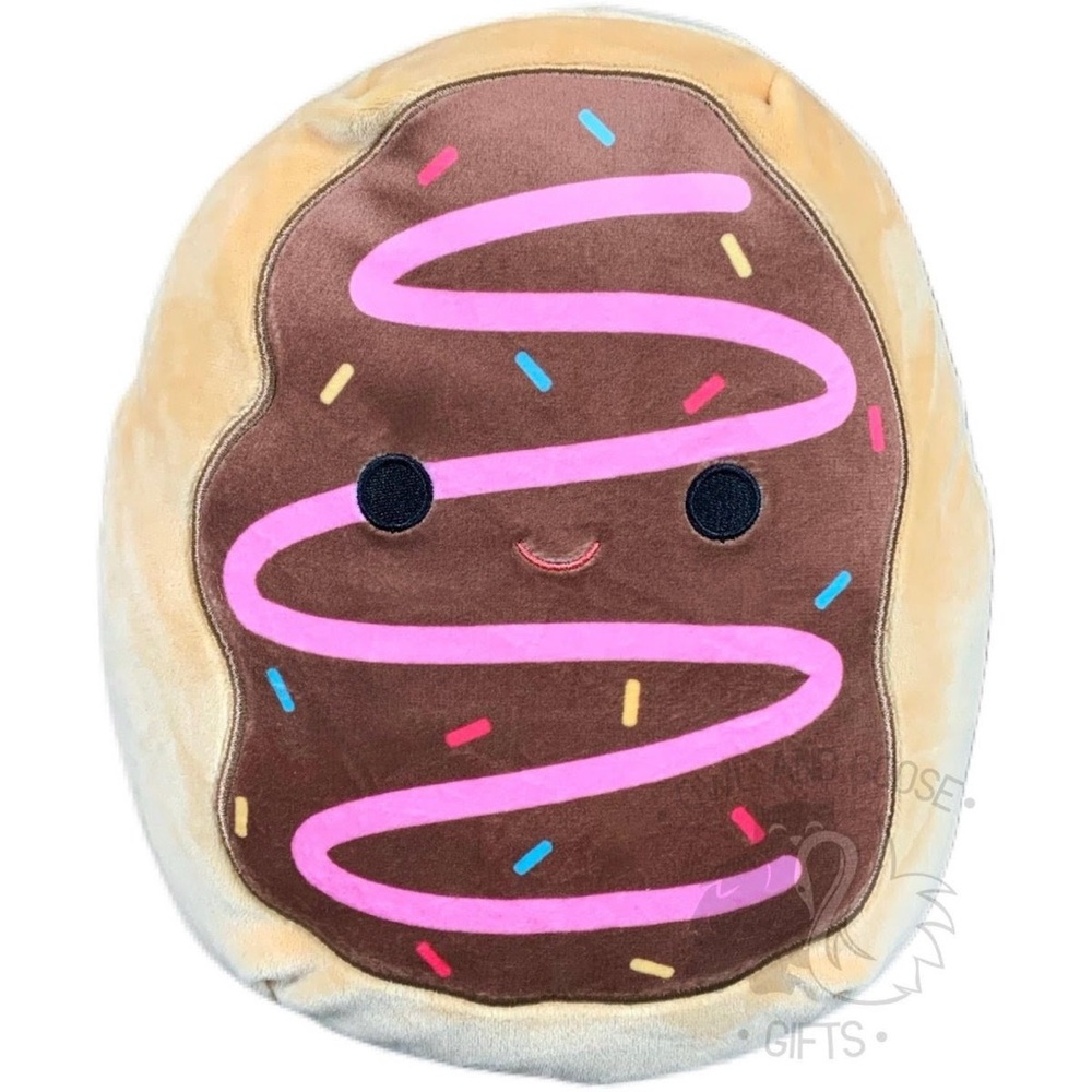 Squishmallow 8” Plush Donut Toy with Pink and Brown Design